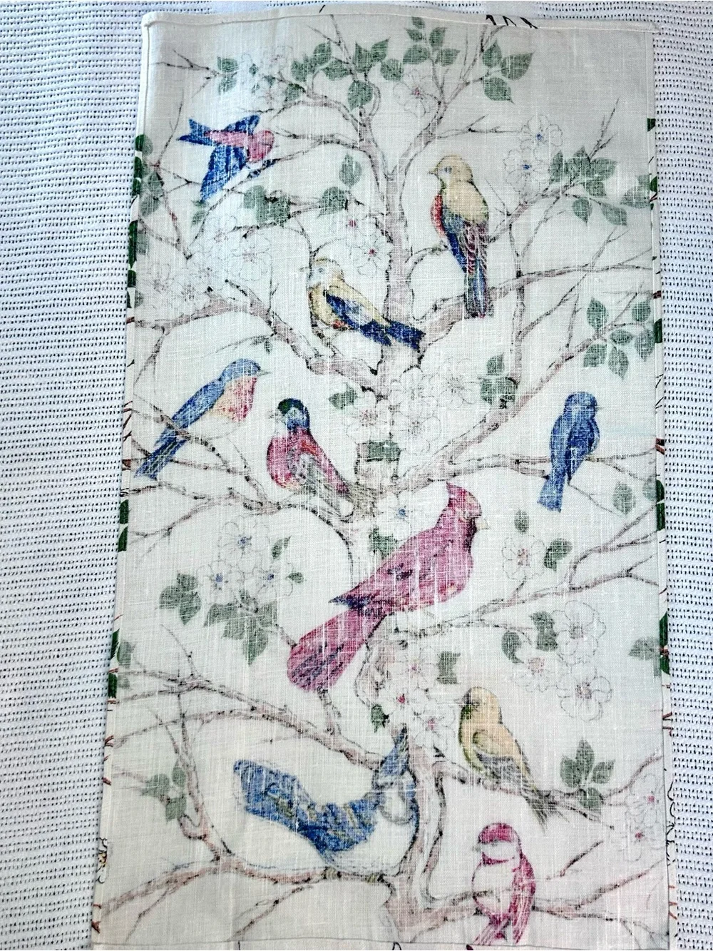 Vintage MCM ‘Bird Lovers’ Linen Tea Towel
